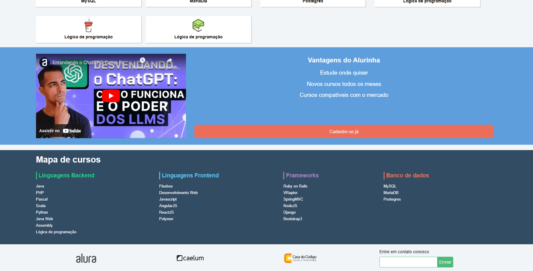 Imagem de exemplo de Projeto landing page. Alurinha